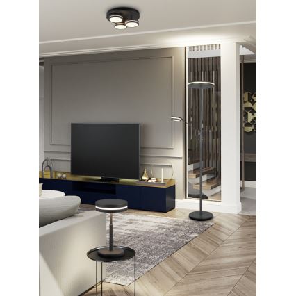 Trio - Plafonieră LED dimabilă FRANKLIN 3x LED/8,5 W/230 V 3000 K Ø 35 cm neagră