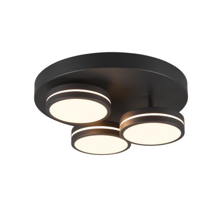Trio - Plafonieră LED dimabilă FRANKLIN 3x LED/8,5 W/230 V 3000 K Ø 35 cm neagră