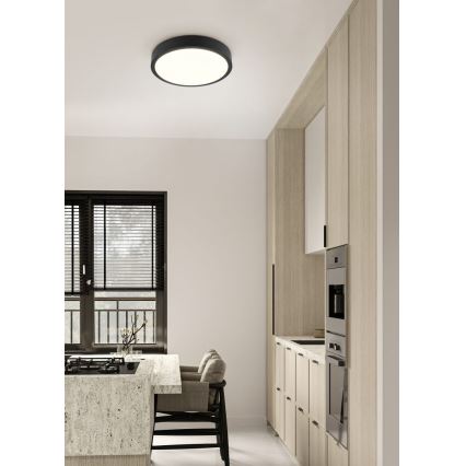 Trio - Plafonieră LED dimabilă ISEO, 24 W, 230 V, 3000 K, Ø 40 cm, neagră