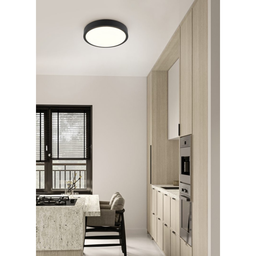 Trio - Plafonieră LED dimabilă ISEO, 24 W, 230 V, 3000 K, Ø 40 cm, neagră