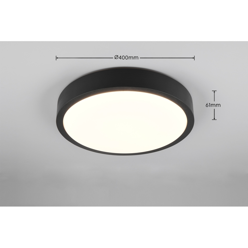 Trio - Plafonieră LED dimabilă ISEO, 24 W, 230 V, 3000 K, Ø 40 cm, neagră
