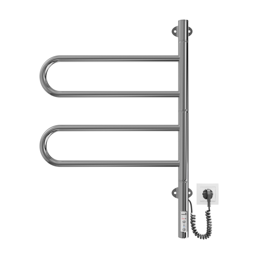 Uscător electric rotativ pentru prosoape TRISTAR 75W/230V 60x44,5 cm IP44 inox/crom lucios