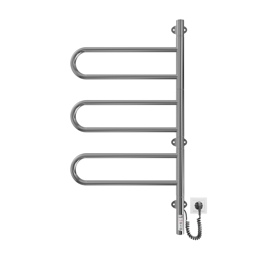 TRISTAR Uscător electric pivotant pentru prosoape 80W/230V 82,5x44,5 cm IP44 oțel inoxidabil/crom lucios