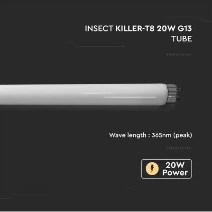 Tub fluorescent UV pentru aparat electric anti-insecte T8 G13/20W/230V 60,5 cm