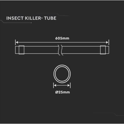 Tub fluorescent UV pentru aparat electric anti-insecte T8 G13/20W/230V 60,5 cm
