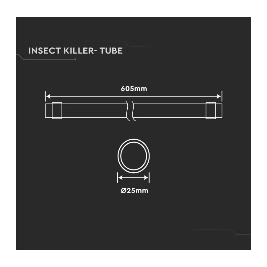 Tub fluorescent UV pentru aparat electric anti-insecte T8 G13/20W/230V 60,5 cm