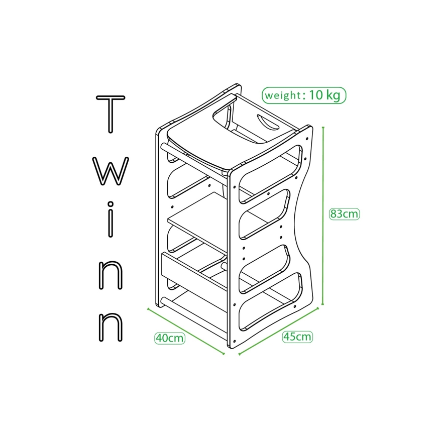 Turn de învățare TWINN, 83 x 45 cm, maro