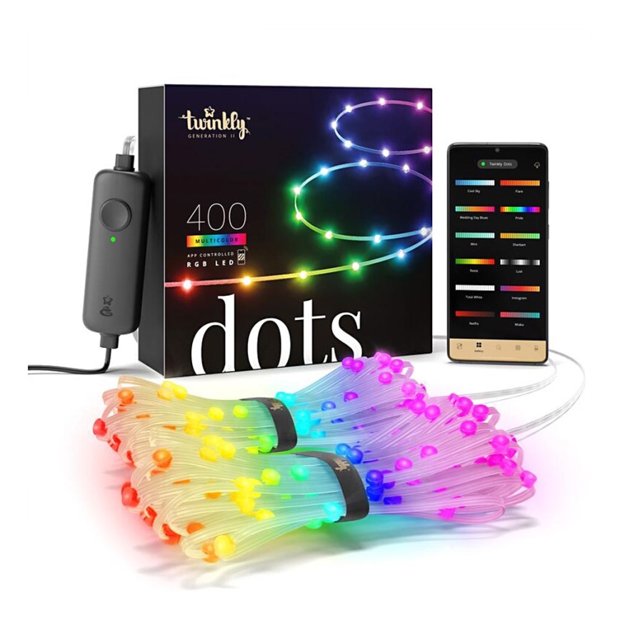 Twinkly - Bandă LED RGB exterioară reglabilă DOTS 400xLED 20 m IP44 Wi-Fi