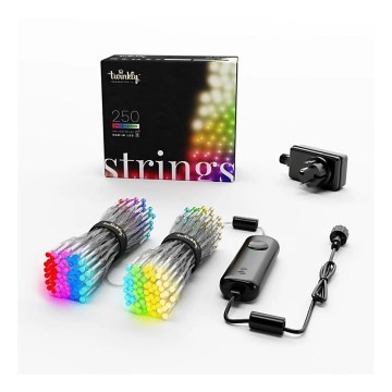 Twinkly - Șir de lumini LED RGBW STRINGS, reglabil, pentru exterior, 250 LED, 23,5 m, IP44, Wi-Fi