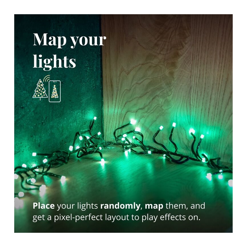 Twinkly - Șir de Crăciun exterior reglabil LED RGBW CLUSTER 400xLED 9,5m IP44 Wi-Fi