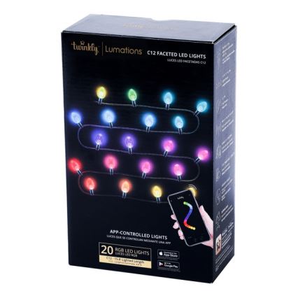 Twinkly - Șir de Crăciun exterior reglabil RGB LED FACETED 40xLED 14,5 m IP44 Wi-Fi