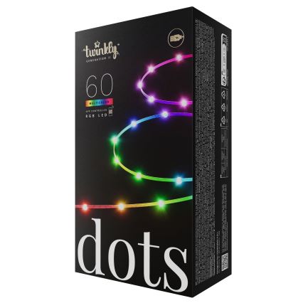 Twinkly - Ghirlandă de Crăciun LED RGB reglabilă DOTS 60xLED 7 m USB Wi-Fi