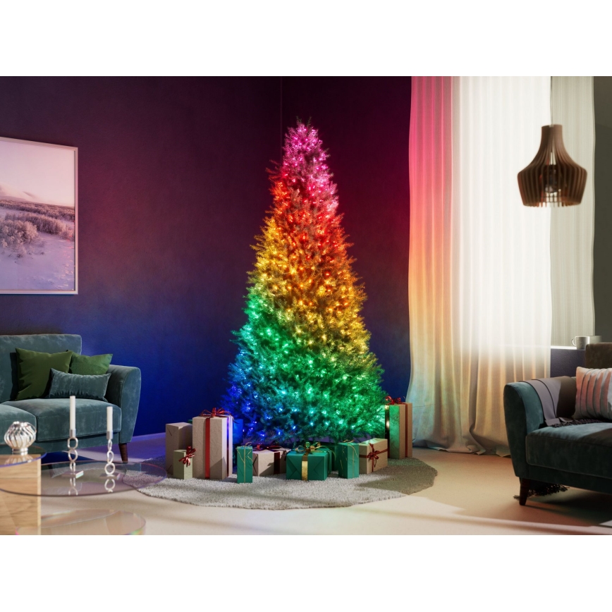 Twinkly CANDIES - șir de lumini LED RGB cu intensitate luminoasă reglabilă, 200 LED, 14 m, USB, Wi-Fi