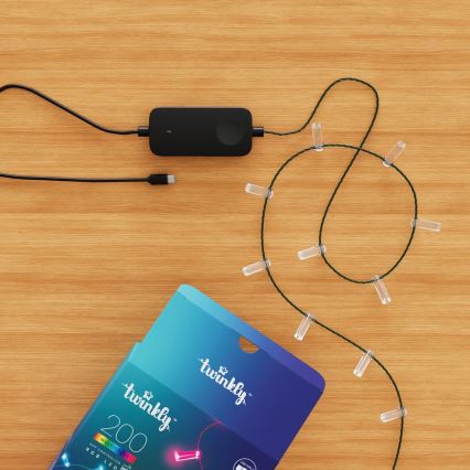 Twinkly CANDIES - șir de lumini LED RGB cu intensitate luminoasă reglabilă, 200 LED, 14 m, USB, Wi-Fi