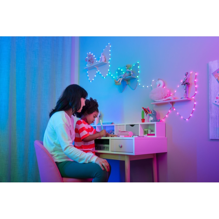 Twinkly CANDIES - Ghirlandă LED RGB dimerizabilă, 100 LED, 8 m, USB, Wi‑Fi