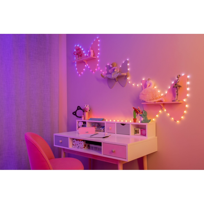 Twinkly CANDIES - Ghirlandă LED RGB dimerizabilă, 100 LED, 8 m, USB, Wi‑Fi