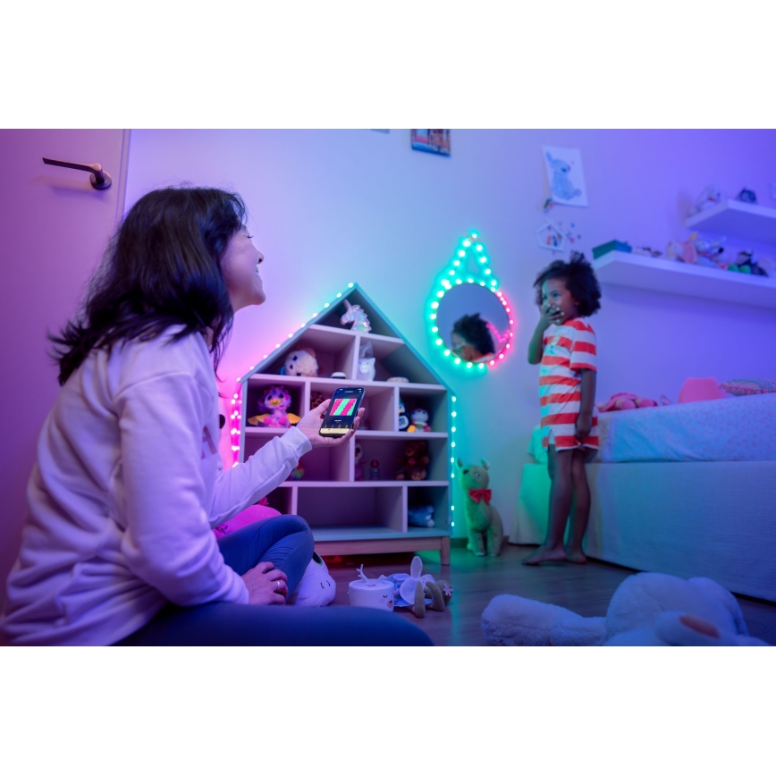 Twinkly CANDIES - Ghirlandă LED RGB dimerizabilă, 100 LED, 8 m, USB, Wi‑Fi