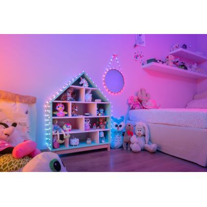 Twinkly CANDIES - Ghirlandă LED RGB dimerizabilă, 100 LED, 8 m, USB, Wi‑Fi