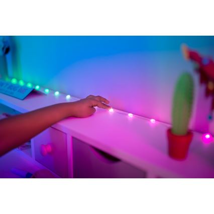 Twinkly - Ghirlandă LED RGB CANDIES, 200 de LED-uri, 14 m, USB, Wi‑Fi, cu intensitate reglabilă
