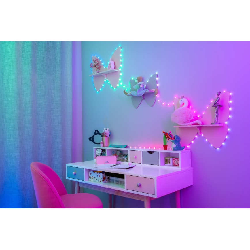 Twinkly - Ghirlandă LED RGB CANDIES, 200 de LED-uri, 14 m, USB, Wi‑Fi, cu intensitate reglabilă