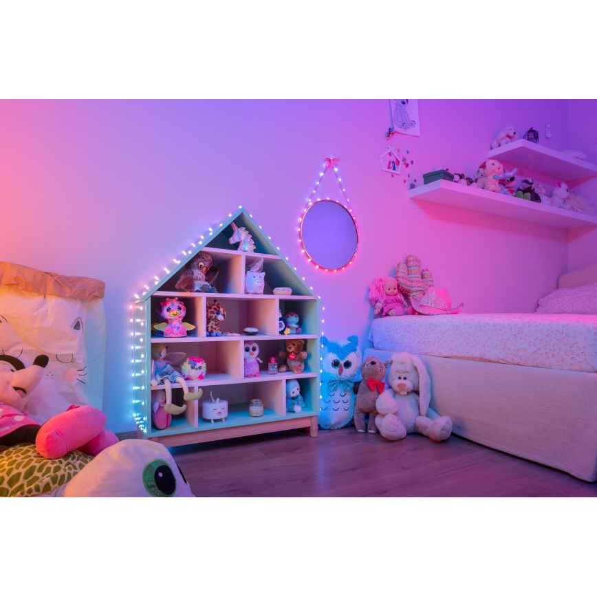 Twinkly - Ghirlandă LED RGB CANDIES, 200 de LED-uri, 14 m, USB, Wi‑Fi, cu intensitate reglabilă