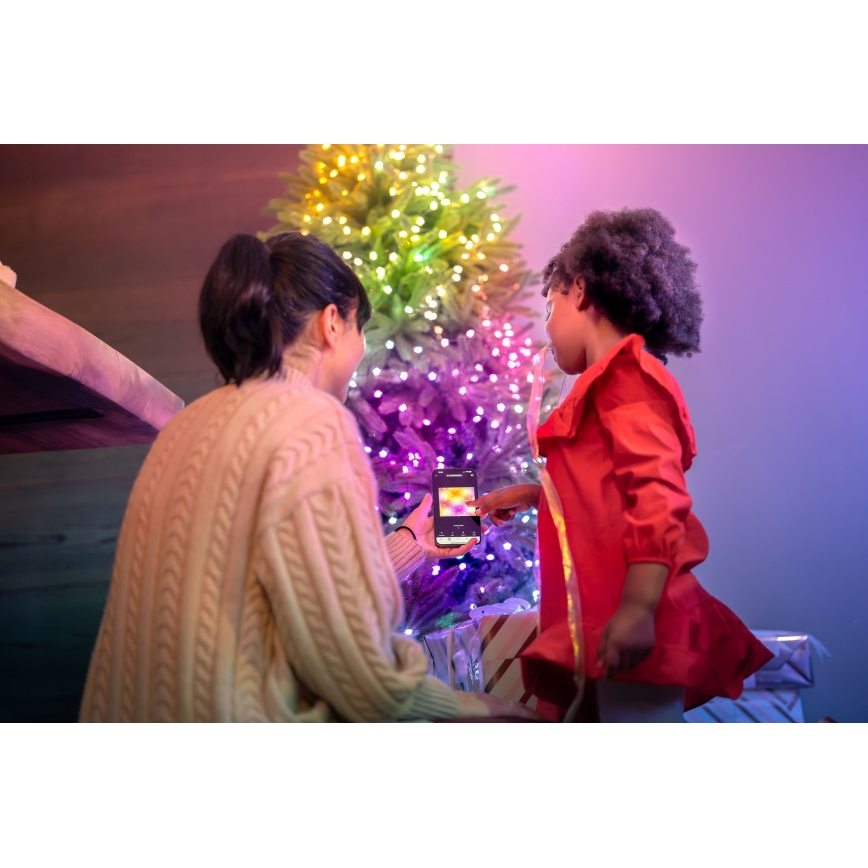 Twinkly - Ghirlandă LED RGB CANDIES, 200 de LED-uri, 14 m, USB, Wi‑Fi, cu intensitate reglabilă