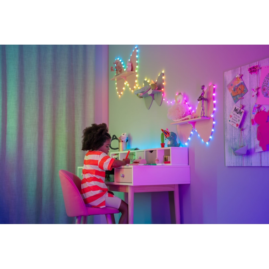 Twinkly CANDIES - ghirlandă LED RGB reglabilă, 200 LED, 14 m, USB, Wi‑Fi