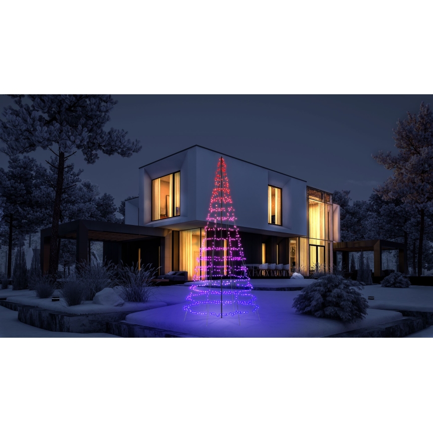 Twinkly - Brad de Crăciun LED RGBW, cu intensitate reglabilă, pentru exterior, LIGHT TREE 1000xLED, 6 m, IP44, Wi‑Fi