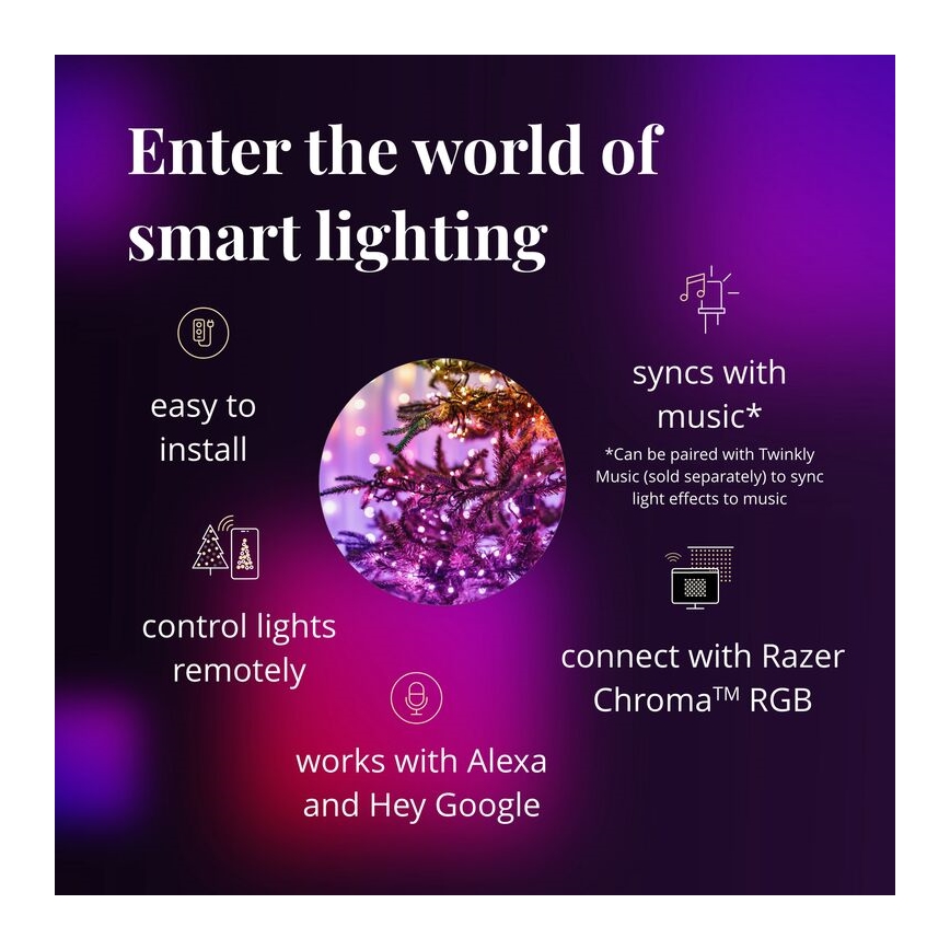 Twinkly - Ghirlandă LED RGBW reglabilă pentru exterior STRINGS 250 LED 23,5 m IP44 Wi-Fi