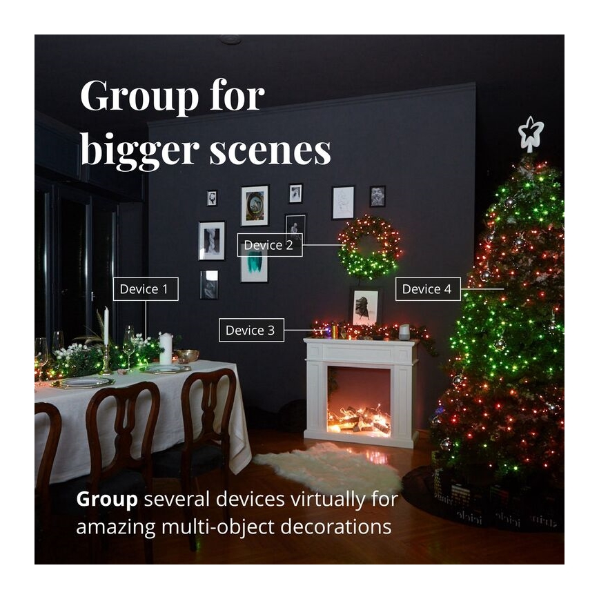 Twinkly - Ghirlandă LED RGBW reglabilă pentru exterior STRINGS 250 LED 23,5 m IP44 Wi-Fi