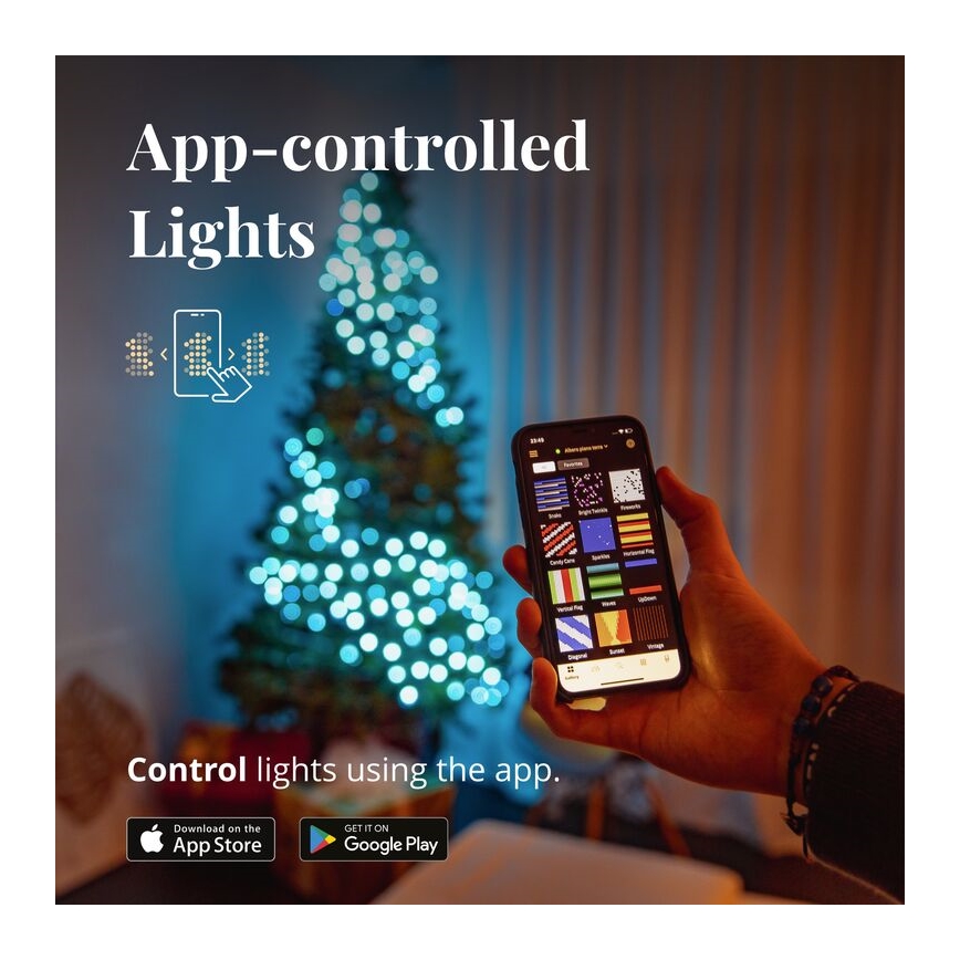 Twinkly - Ghirlandă LED RGBW reglabilă pentru exterior STRINGS 250 LED 23,5 m IP44 Wi-Fi