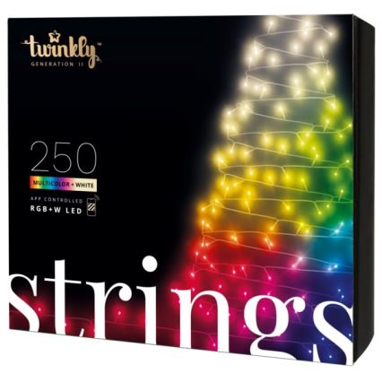 Twinkly - Ghirlandă LED RGBW reglabilă pentru exterior STRINGS 250 LED 23,5 m IP44 Wi-Fi