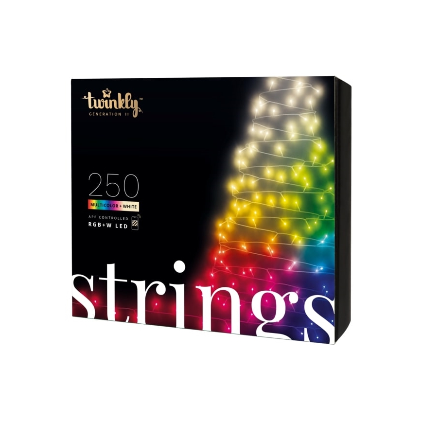 Twinkly - Ghirlandă LED RGBW reglabilă pentru exterior STRINGS 250 LED 23,5 m IP44 Wi-Fi