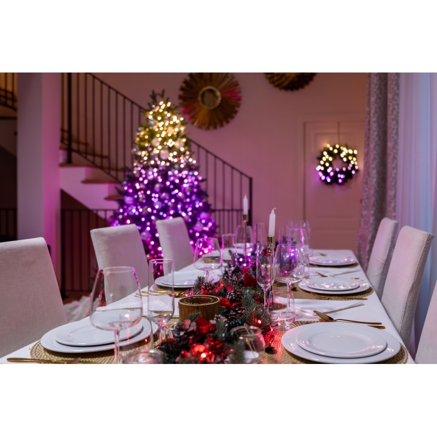 Twinkly - Șir de lumini LED RGBW STRINGS, reglabil, pentru exterior, 250 LED, 23,5 m, IP44, Wi-Fi