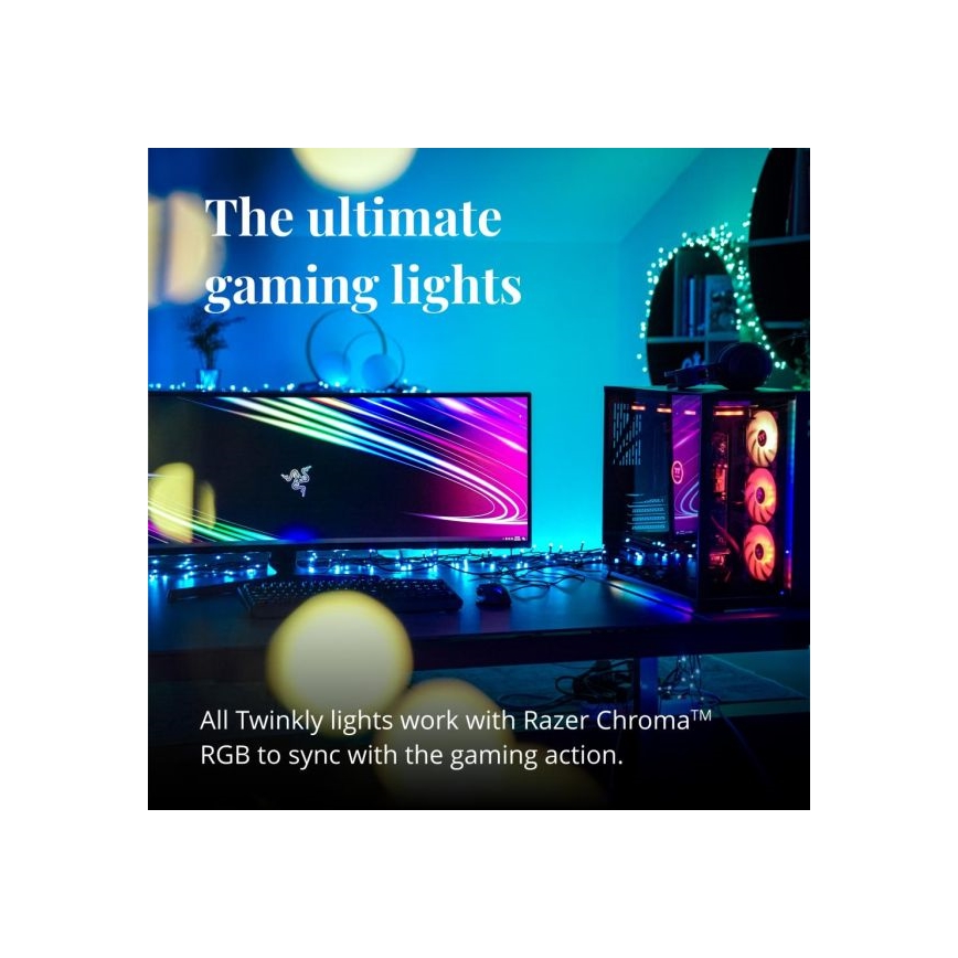 Twinkly - Șir de lumini LED RGBW STRINGS, reglabil, pentru exterior, 250 LED, 23,5 m, IP44, Wi-Fi