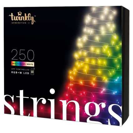 Twinkly - Șir de lumini LED RGBW STRINGS, reglabil, pentru exterior, 250 LED, 23,5 m, IP44, Wi-Fi