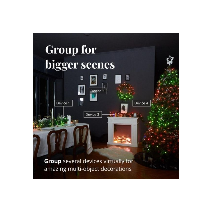 Twinkly - LED RGBW șir luminos de exterior pentru Crăciun, cu intensitate reglabilă STRINGS 250xLED 23,5m IP44 Wi-Fi