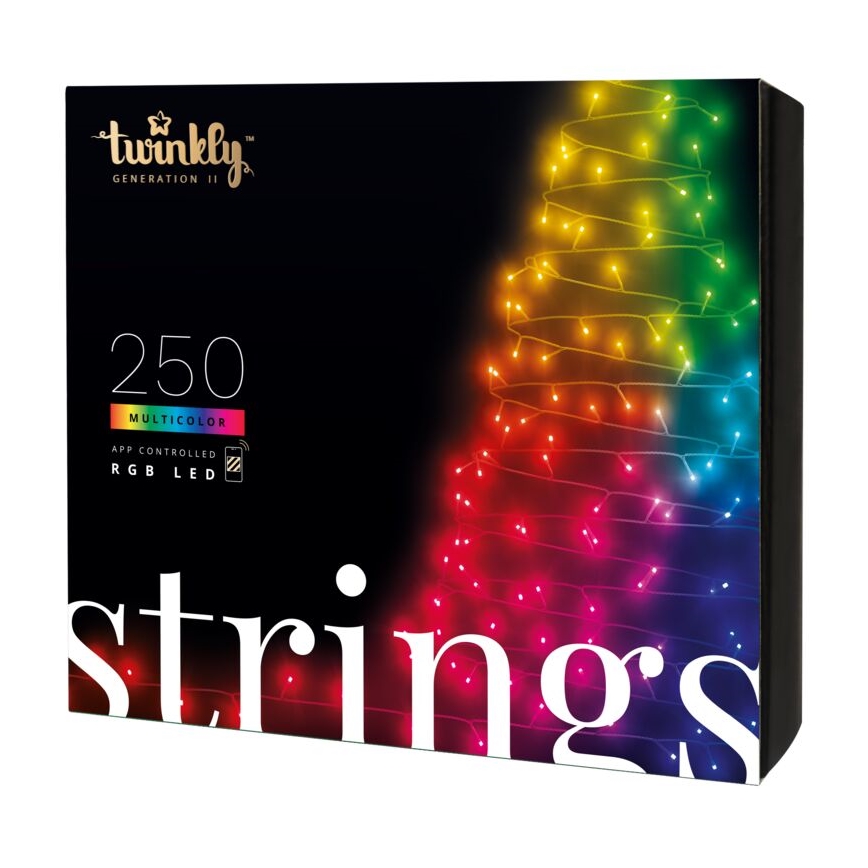 Twinkly - Șir LED RGB reglabil pentru exterior STRINGS 250 LED 23,5 m IP44 Wi-Fi