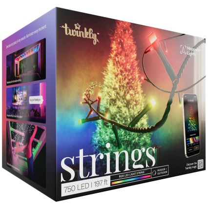 Twinkly - Șir de Crăciun LED RGB reglabil pentru exterior STRINGS 750xLED 63,5m IP44 Wi-Fi