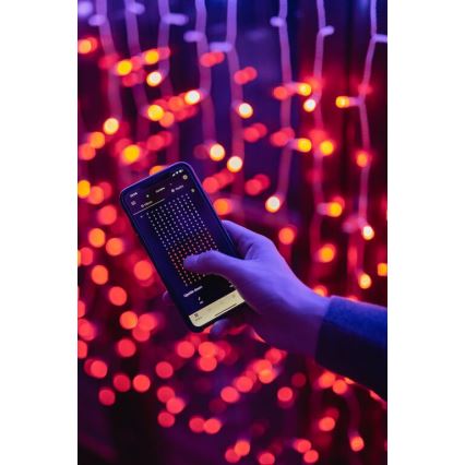 Twinkly - Perdea de Crăciun LED RGBW reglabilă pentru exterior CURTAIN 210xLED 6,1m IP44 Wi-Fi