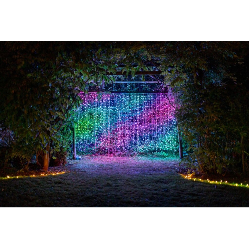 Twinkly - Perdea de Crăciun LED RGBW reglabilă pentru exterior CURTAIN 210xLED 6,1m IP44 Wi-Fi