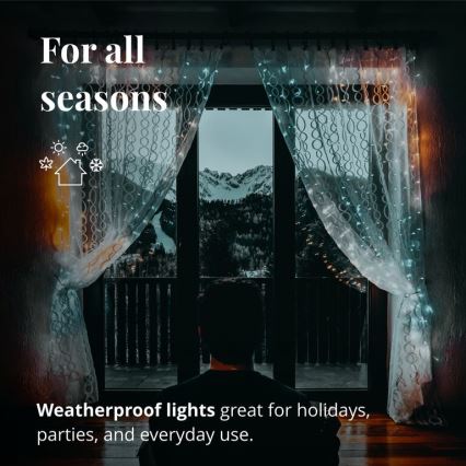 Twinkly - Perdea de Crăciun LED RGBW reglabilă pentru exterior CURTAIN 210xLED 6,1m IP44 Wi-Fi