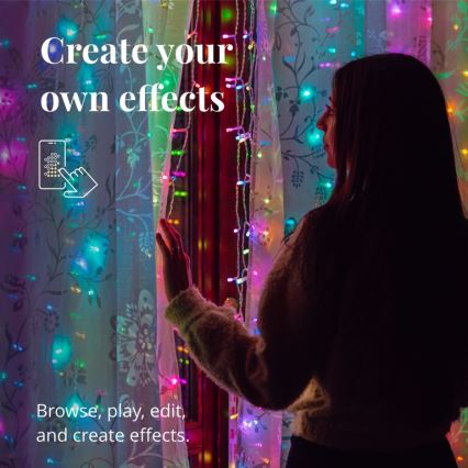 Twinkly - Perdea de Crăciun LED RGBW reglabilă pentru exterior CURTAIN 210xLED 6,1m IP44 Wi-Fi