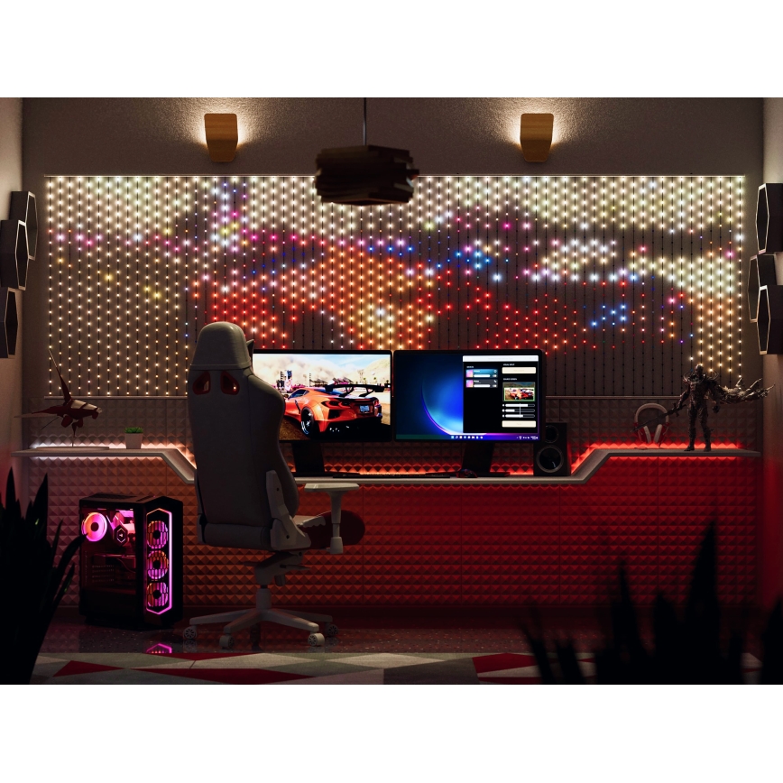 Twinkly - Perdea de Crăciun RGB LED reglabilă MATRIX 480xLED 1x1 m Wi-Fi