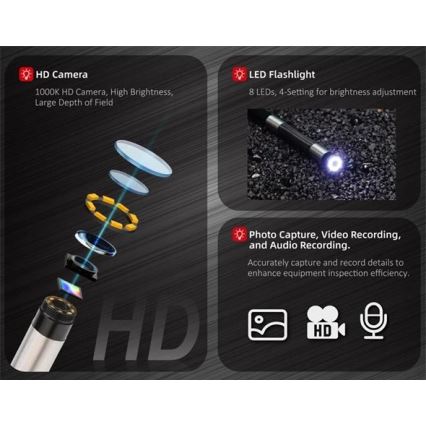 Uni-T UT663B - boroscop 1 m, 3,7 V, 3000 mAh, IP67