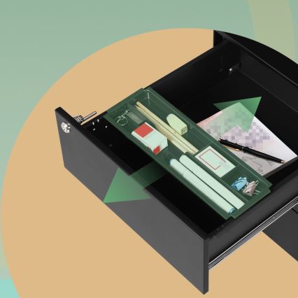 Unitate mobilă de birou SECURIO, neagră