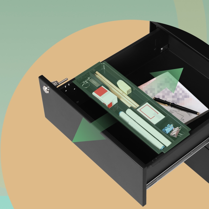 Unitate mobilă de birou SECURIO, neagră