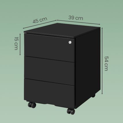 Unitate mobilă de birou SECURIO, neagră