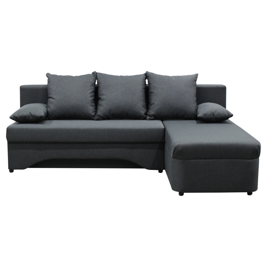 Colțar extensibil reversibil tip L cu spațiu de depozitare ALMEIDA, antracit