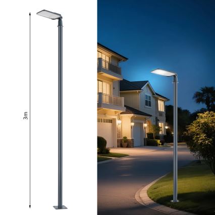 Brilagi - Lampă stradală LED pentru exterior cu stâlp de 3 m și braț articulat URBANLIGHT LED/100W/230V antracit IP65
